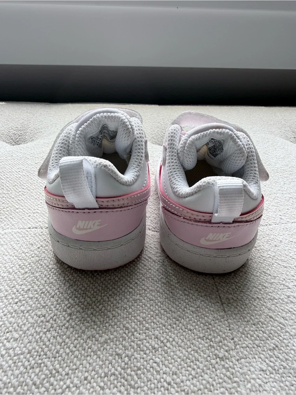 Nike Court Borough Low Recraft toddler sz 4C in the White/Pink Foam Colorway.